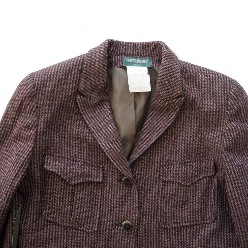 Harve Benard by Benard Holtzman Vintage Petite Wool Equestrian Blazer Women's 10 - Picture 5 of 6
